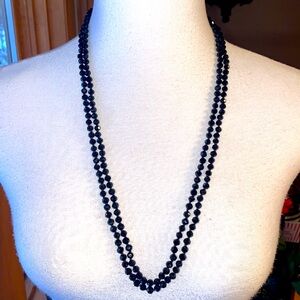 LARO Black Spinel Rope faceted stones Necklace